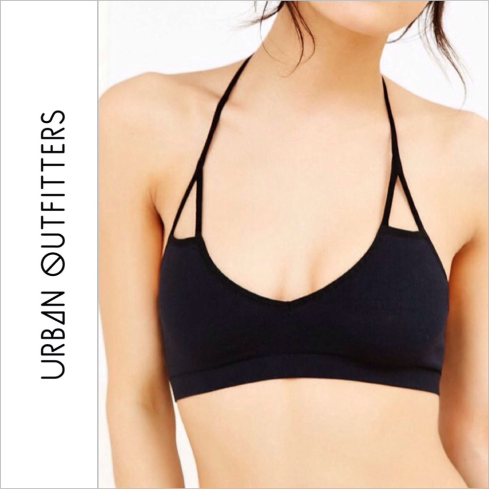 SOLD! Out From Under UO Black Halter Caged Bralette - Picture 1 of 3