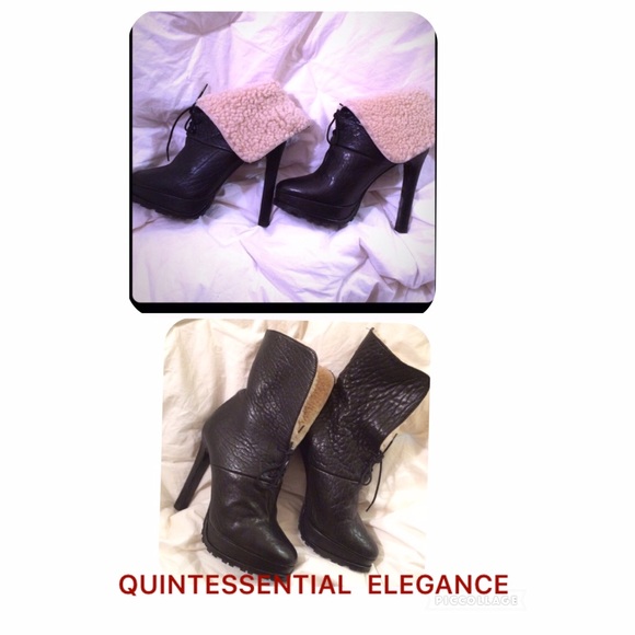 ZARA leather and sheepskin lined Ankle Boots - Picture 4 of 4