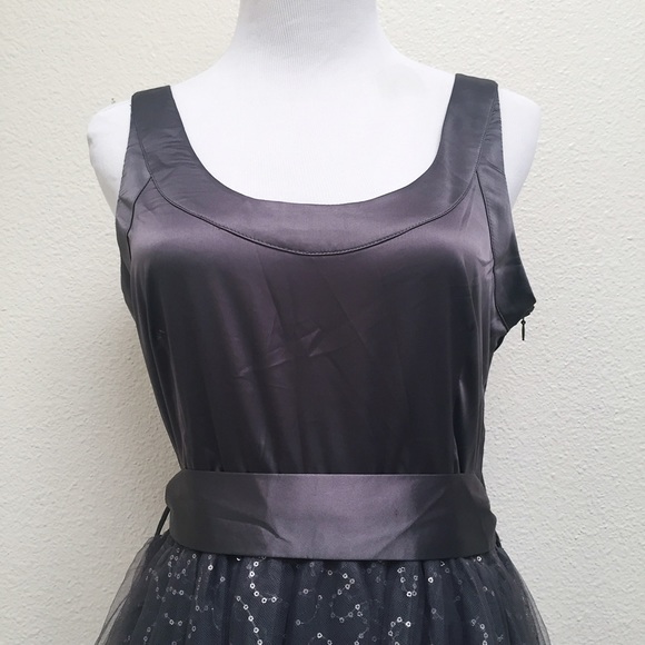 Grey Boutique Fit and Flare Dress with Sequins - Picture 2 of 5