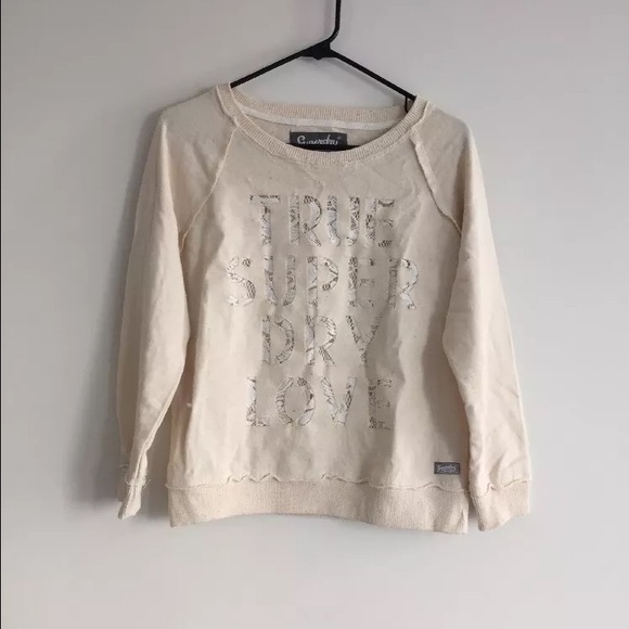 Moving sale Superdry Fleece crewneck sweater beige