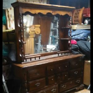 Solid Wood Dresser with Mirror
