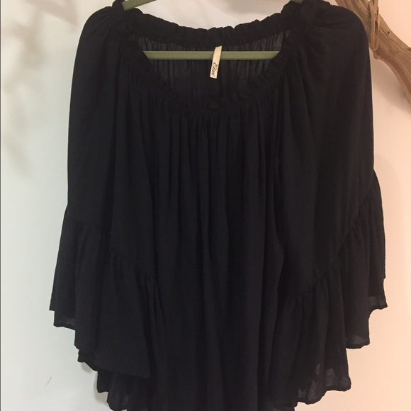 Black off the shoulder blouse