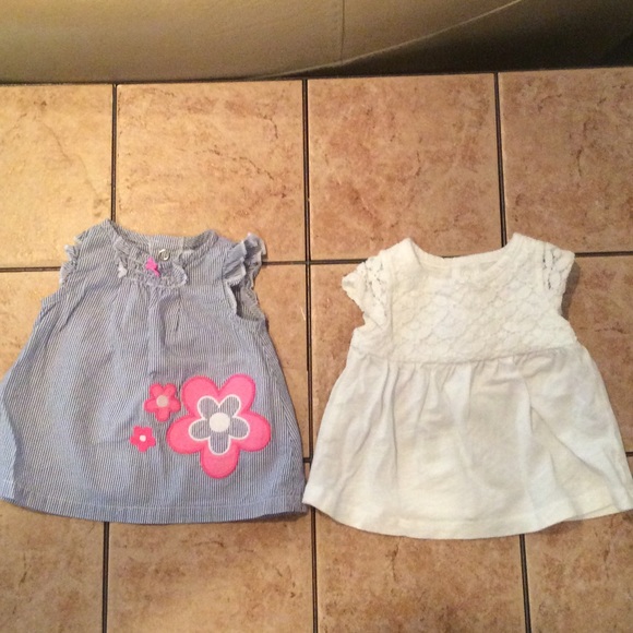 Carters Baby Girl NB Tops Set 0f 2