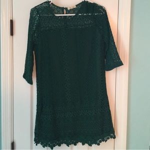 Green crochet dress