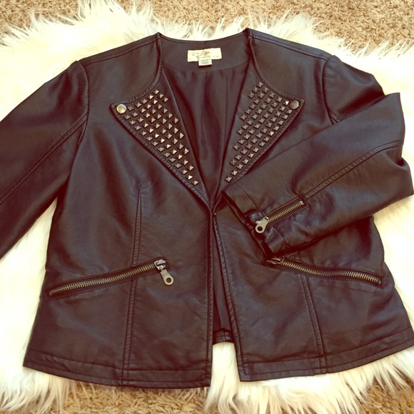 RD Style Jackets & Blazers - Black Studded Moto Jacket