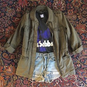 SOLD Army Green Canvas Cargo Jacket