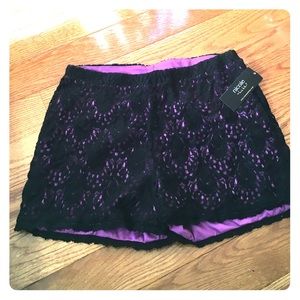Black lace shorts. New, by Nicole Miller.