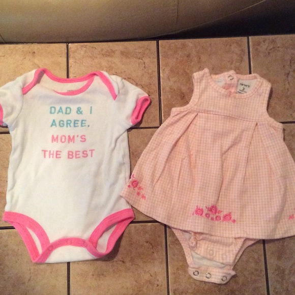 Carters Baby Girl 3 M Onesie & Dress NWOT