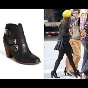 Dolce vita black suede buckle ankle boots