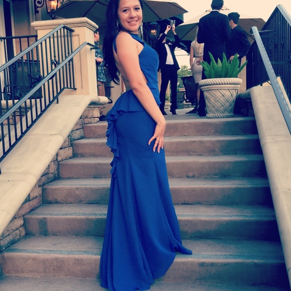 Royal blue evening gown