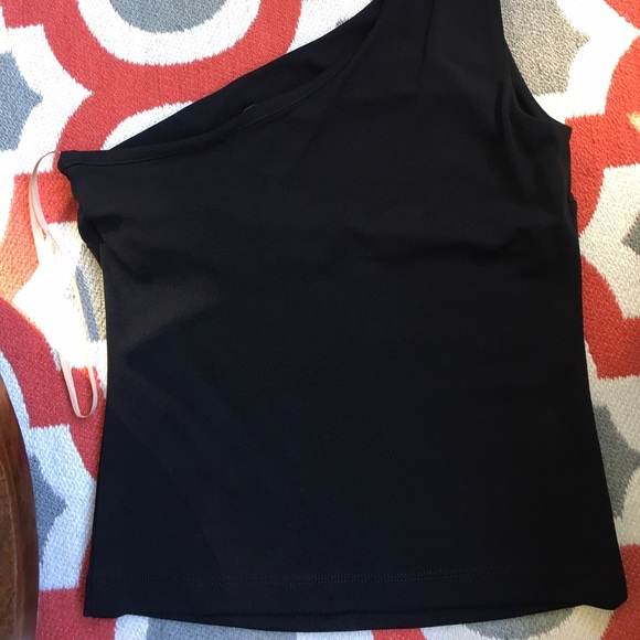 Black BCBG asymmetrical off shoulder top w sequin - Picture 4 of 4