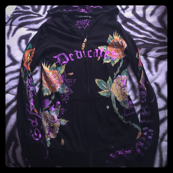 Ed hardy bling hoodie sweater