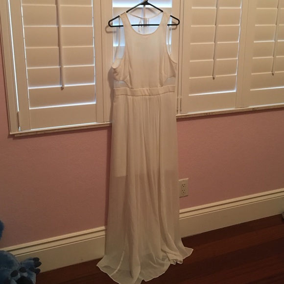 Bisou Bisou Long White Dress Sheer