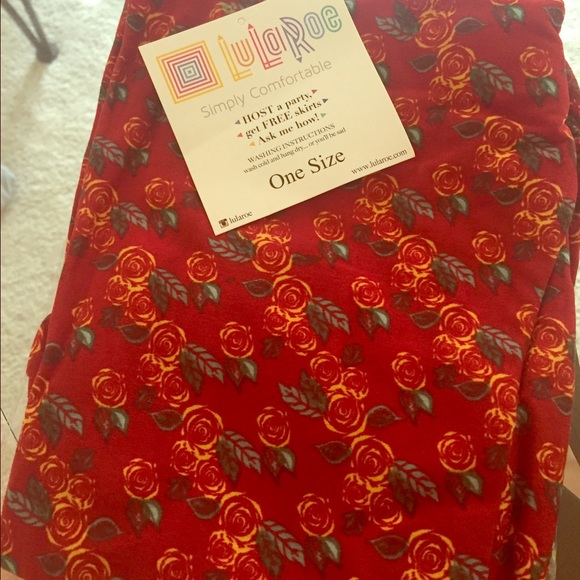 Lularoe OS leggings roses