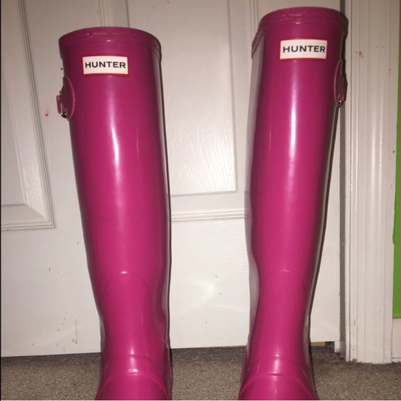 Pink hunter boots