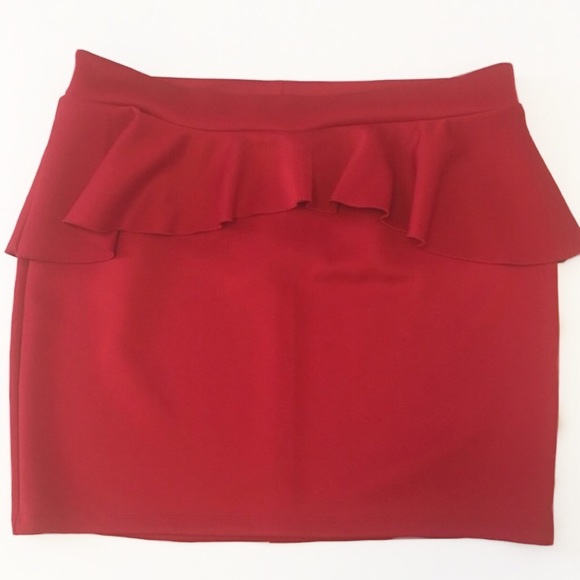 Cato Dresses & Skirts - 🔶Final🔶Red peplum skirt. Size XL