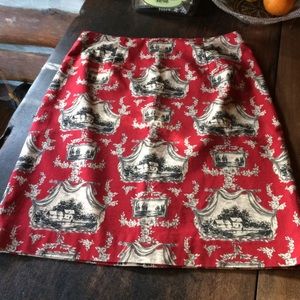 Talbots Red, Black & Tan Fall Skirt - 8P - EUC