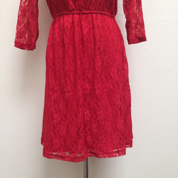 Red Lace Dress - Picture 3 of 5