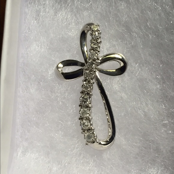 Sterling Silver Real Diamonds Cross