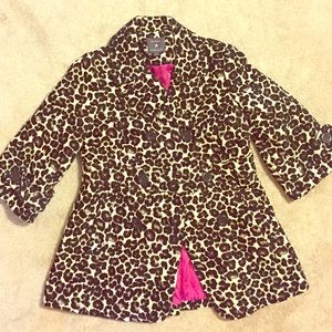 Forever 21 Leopard winter pea coat