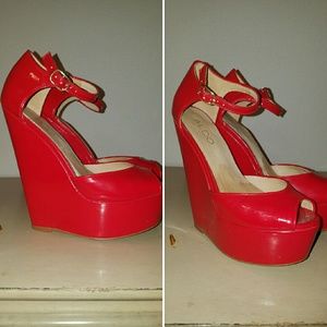 Aldo Bright Red Wedges
