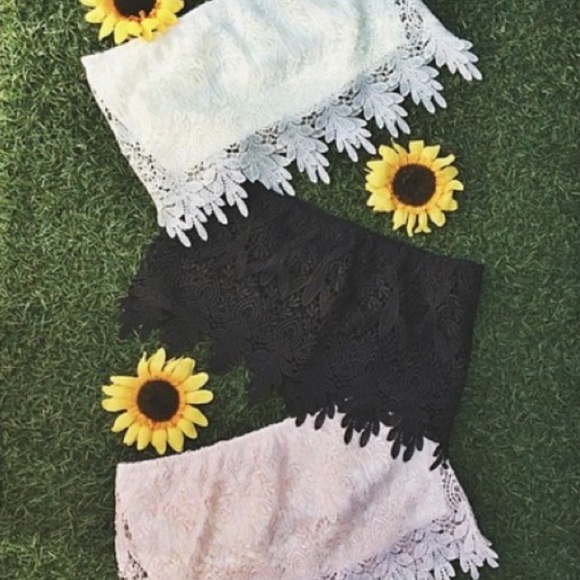 LF black lace tube top