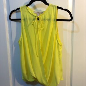 Bright yellow light weight sheer blouse.