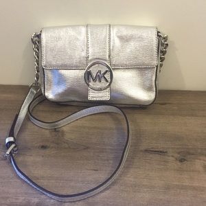 Metallic Small Fulton Saffiano Messenger Bag