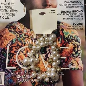 Classic bracelet. Stretch on clear wire. 3" width