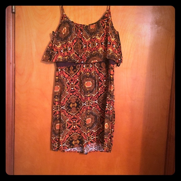 Orange and brown dress