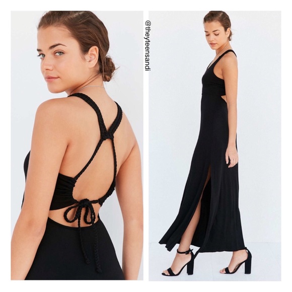 Urban Outfitters Braided Strap Knit Maxi Dress - Picture 2 of 2