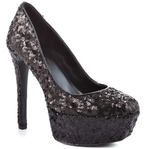 Jessica Simpson Black Sequin Pumps