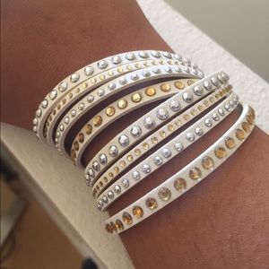 Swarovski elements vegan leather bracelet