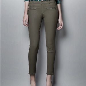 Zara Slim Fit Gray Coated Denim w/ Gold Hardware