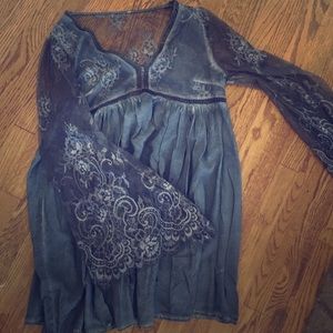 Dusty Blue Lace Dress