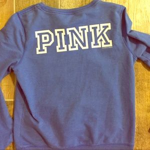 Victoria's Secret blue sweatshirt with peace sign
