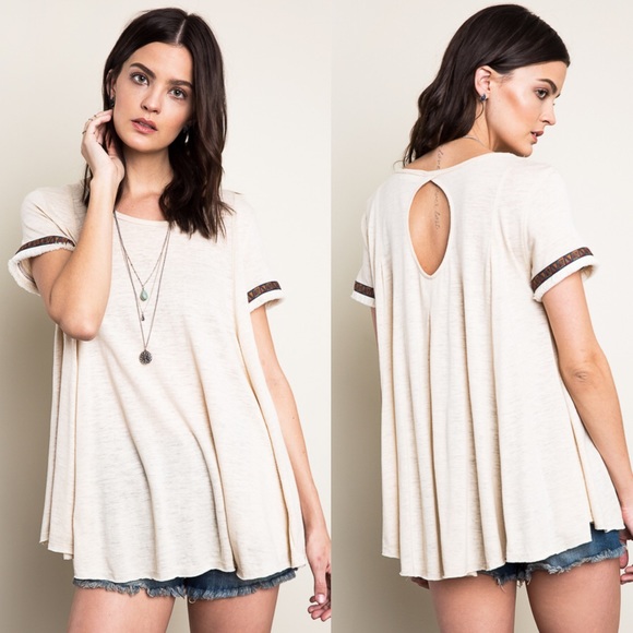 Tribal Accent Trapeze Tee / Top - Picture 3 of 4