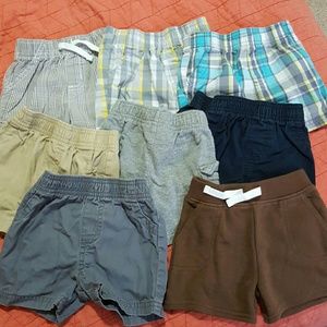 Lot of 9 pair of boy shorts  6-9 months