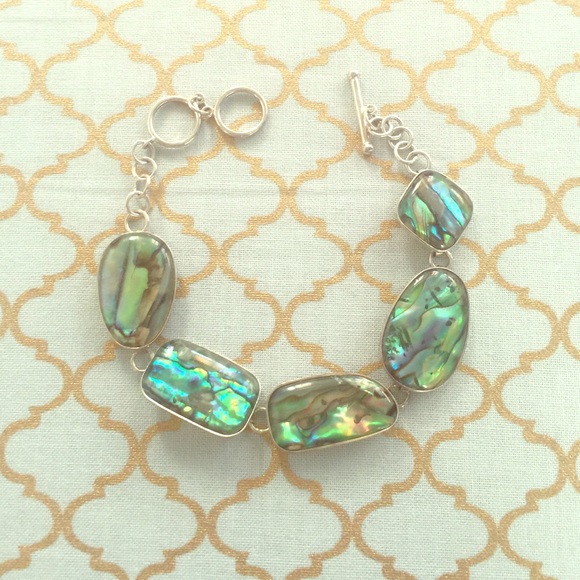 Silver stone bracelet
