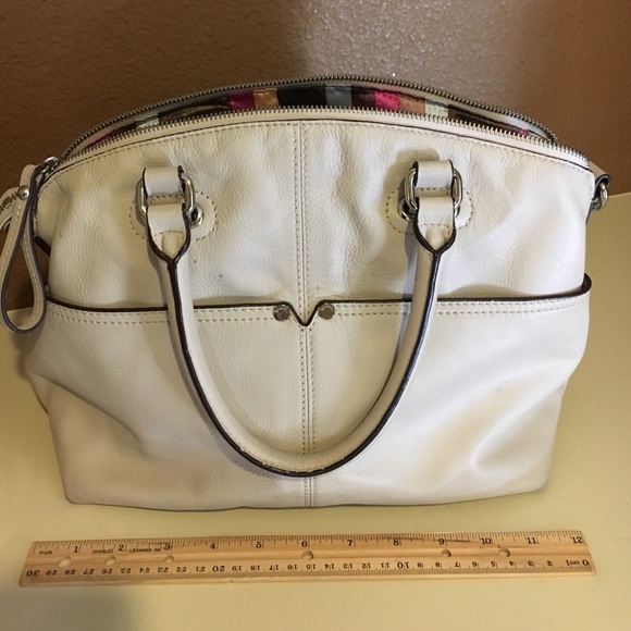Tignanello Ivory Purse with Shoulder Strap