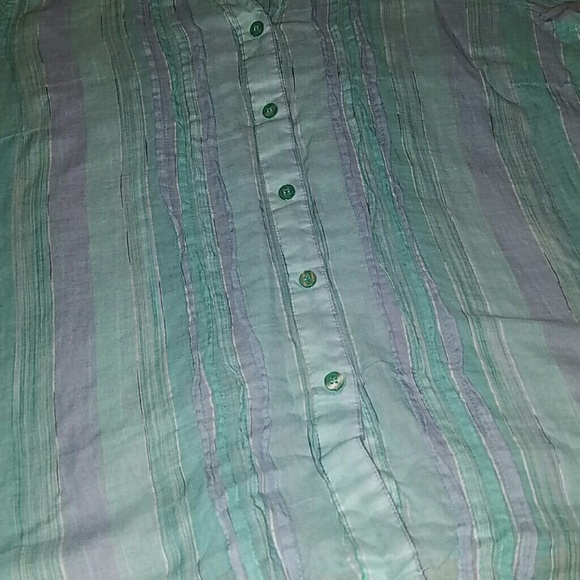 Tabi Simply Classic Semi-Sheer Button Down Large - Picture 3 of 3