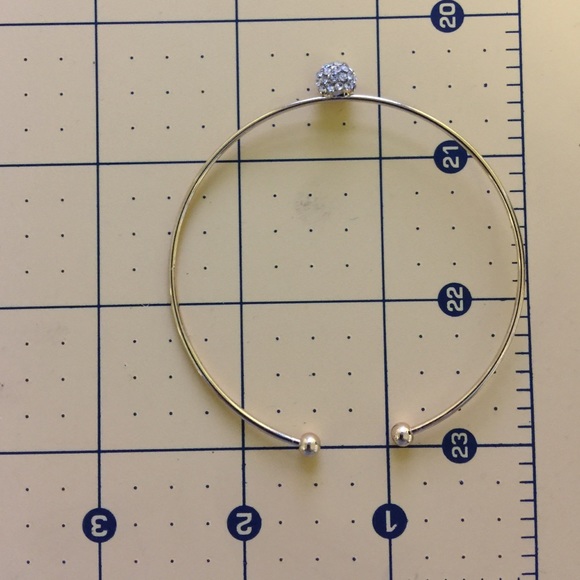 Gold toned bangle with rhinestones accent - Picture 3 of 3