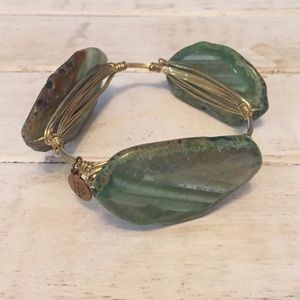 Large green stone Bourbon & Boweties bangles