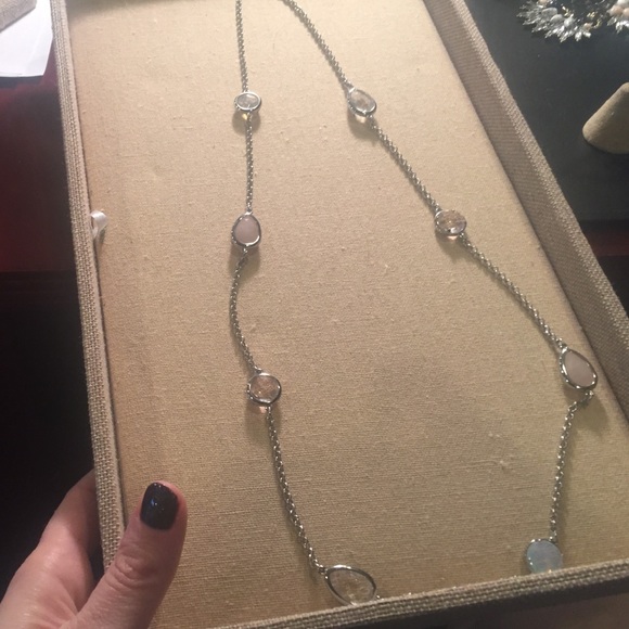 Long silver station necklace FLASH SALE