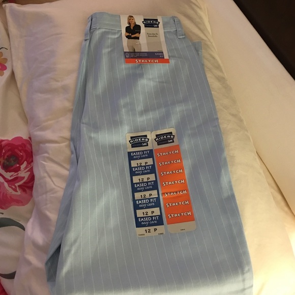 Blue striped dress pants