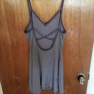 Navy striped backless dress