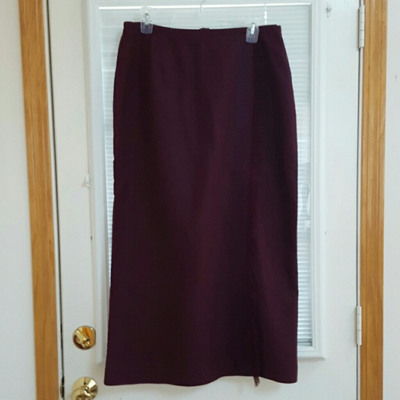 Norton McNaughton Burgundy Maxi Skirt