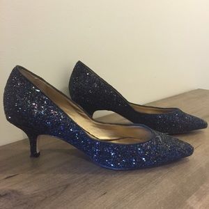 Badgley Mischka Puma Glitter Kitten Heels Belle