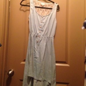 High-low denim dress