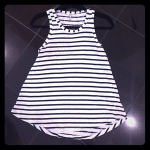 Splendid navy and white stripe high neck tank top